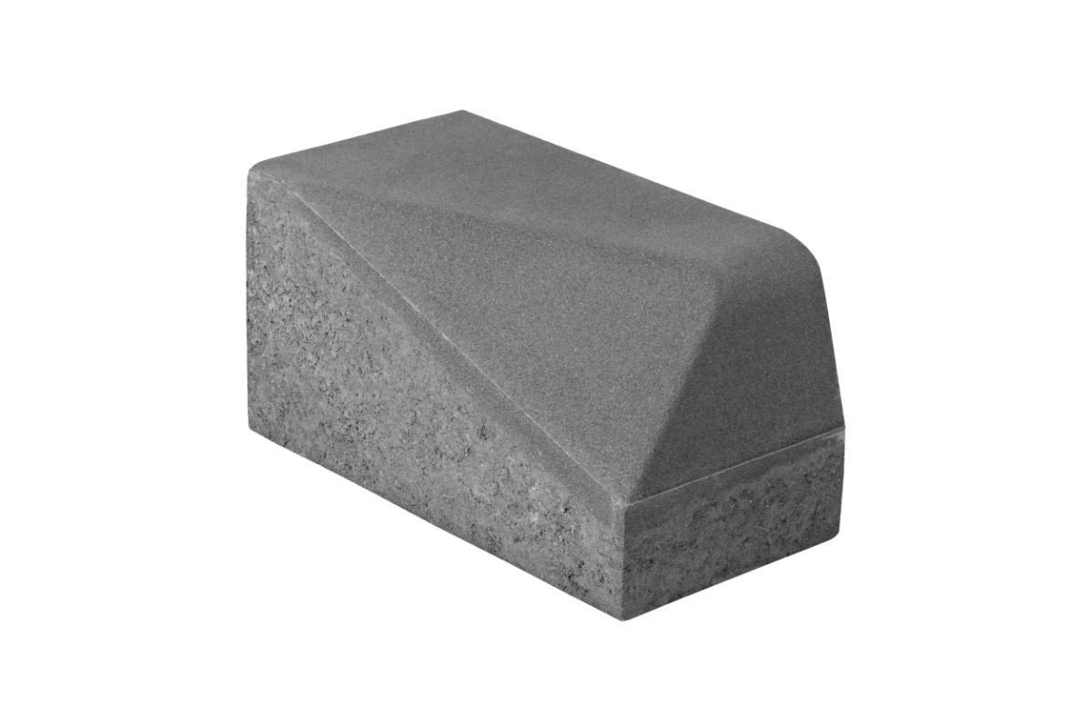 Element racord stanga, Elis Pavaje, gri-ciment, 25x50x25 cm