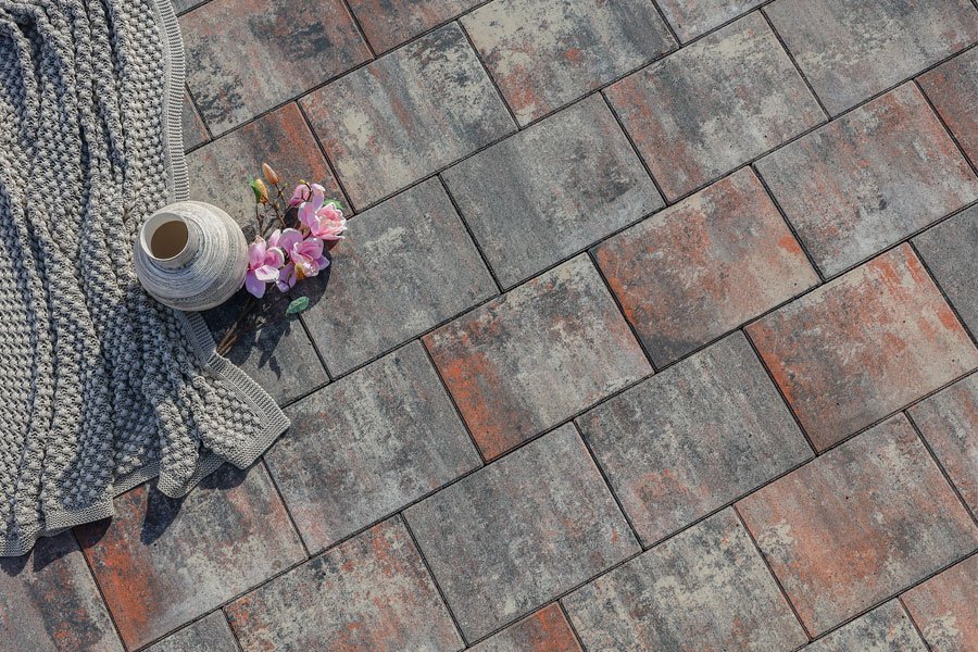 Pavaj Symmetrica, Linea Emotione Mix Color, alb-teracota-antracit, 6 cm