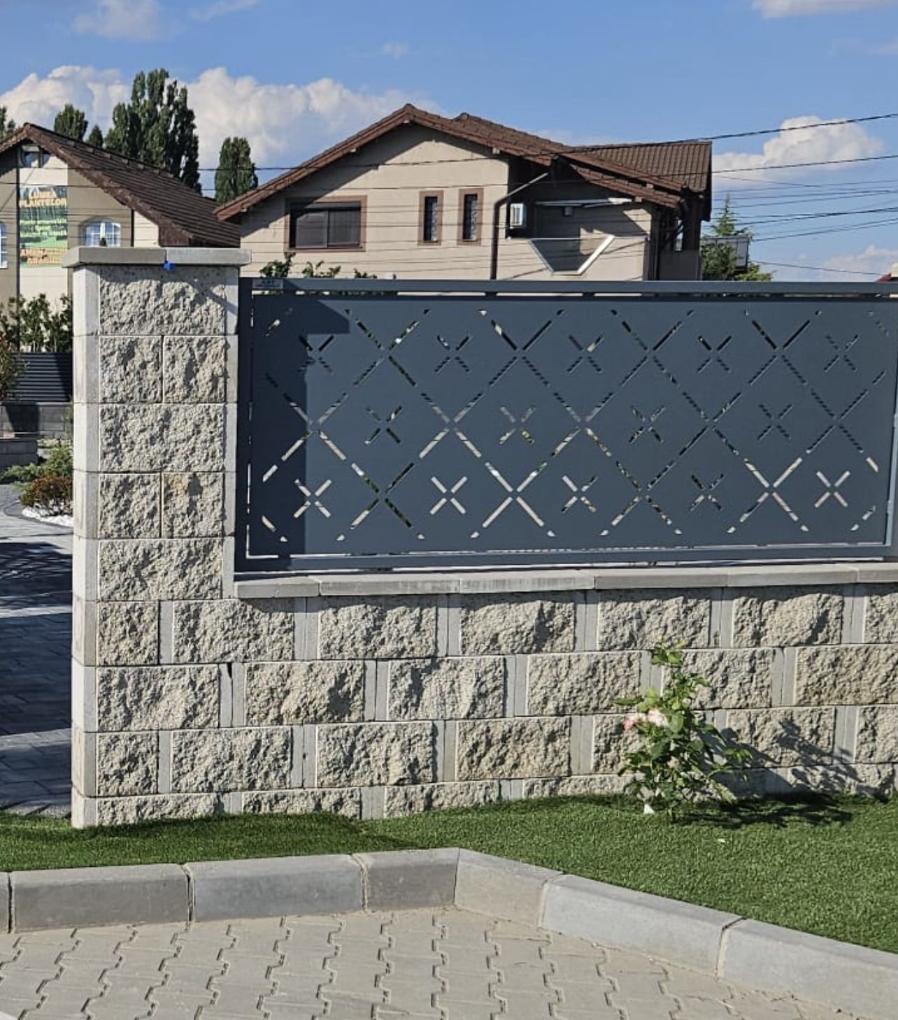 Element Gard Jumatate Baroc, Petra Pavaje, negru, alb, maro deschis, 40x20x20 cm - imagine 4