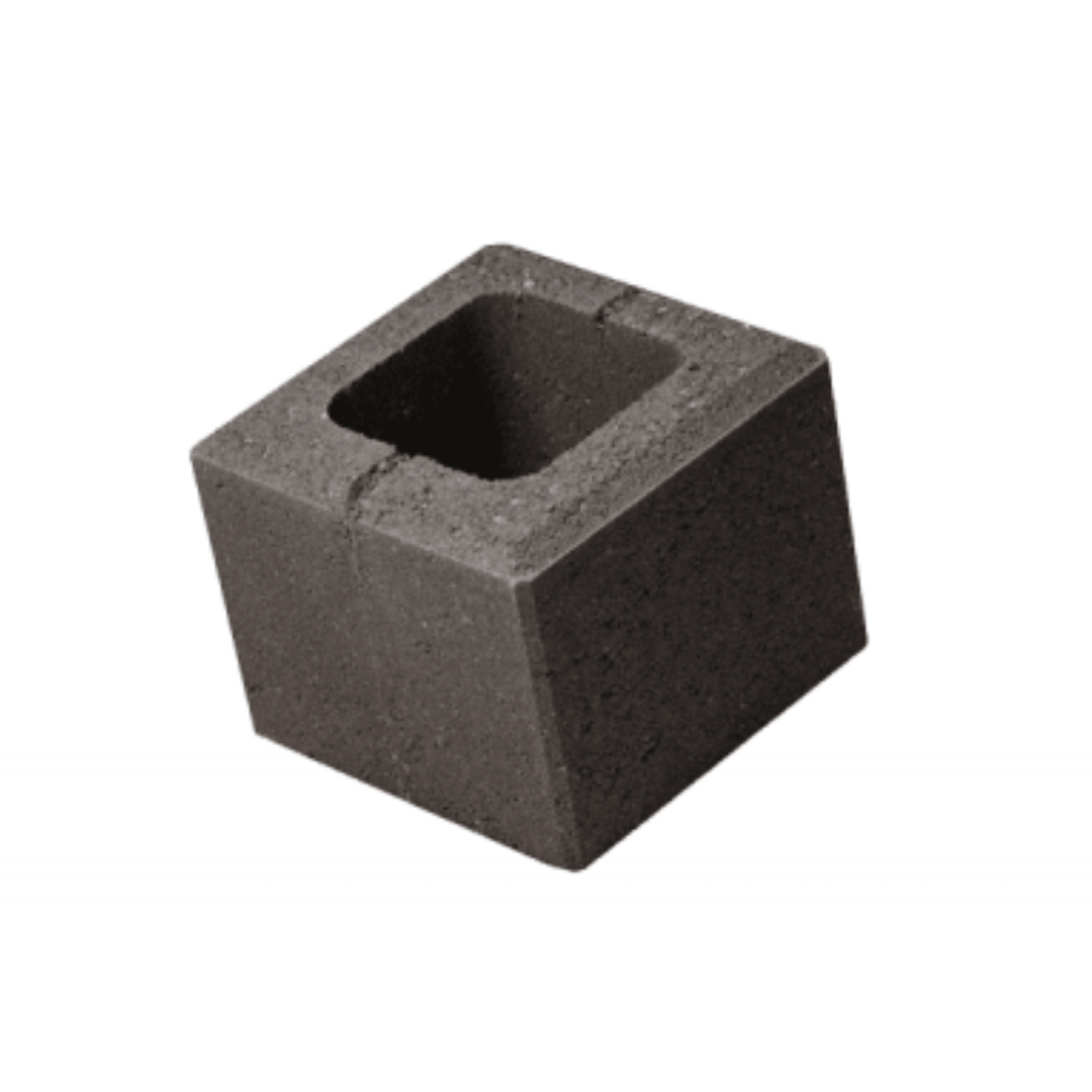 Element Jumatate Gard Robusto, Petra Pavaje, negru, 20x20x16 cm