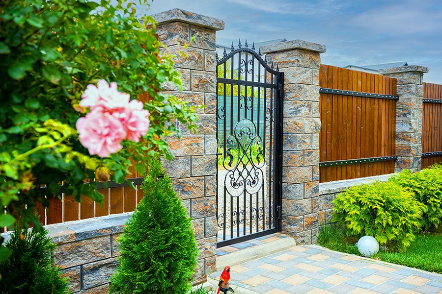 Element Baza Gard Gardeo, Symmetrica, gri-portocaliu-antracit, 38x22x16 cm