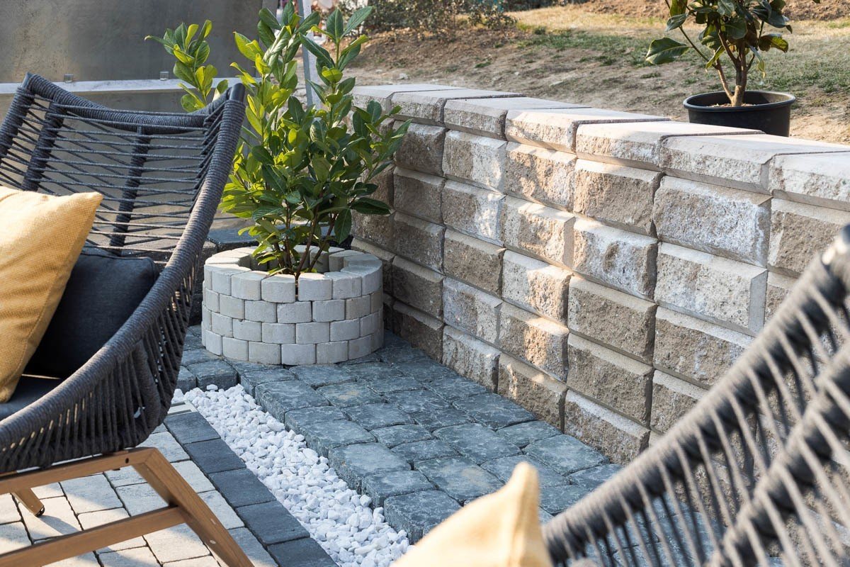 Element Bloc Gard Tandem, Elis Pavaje, cafe, alb-crem, antracit, maro, 32,5x24x14 cm - imagine 4