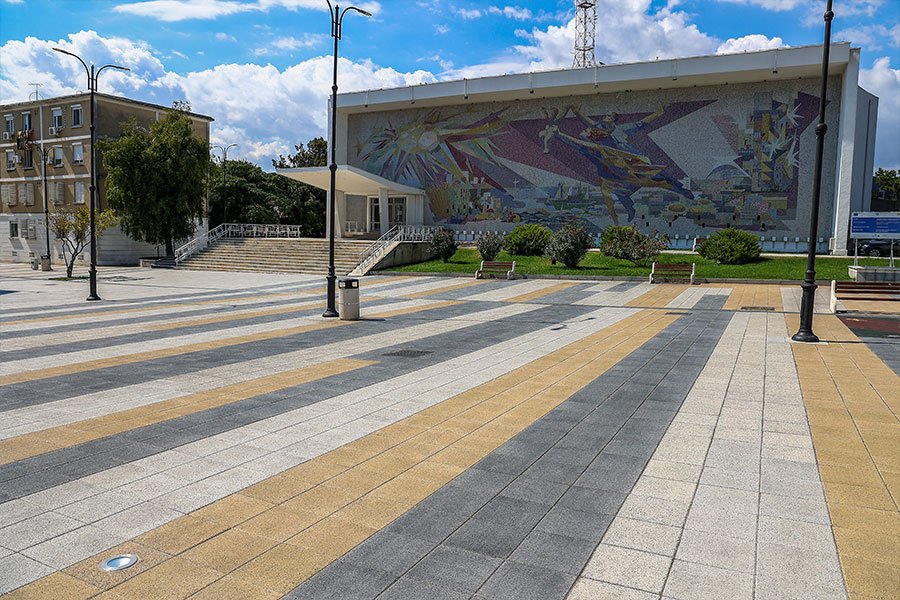 Pavaj Symmetrica, Amplio Granito, portocaliu, antracit, 40x40x6 cm - imagine 10