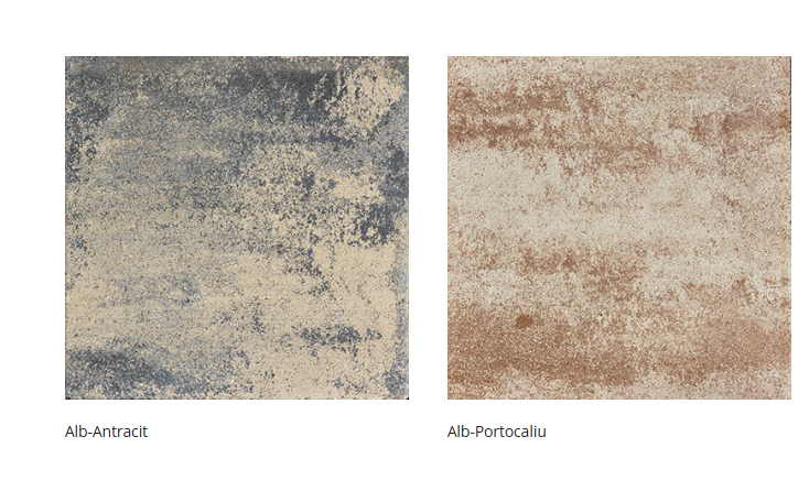 Pavaj Symmetrica, Lastra Natura, alb-antracit, alb-portocaliu, multiformat, 6 cm - imagine 6